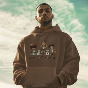 Gildan Brown Culture Graphic Hoodie S-XL